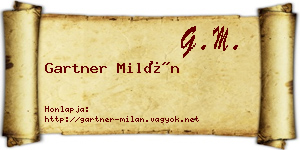 Gartner Milán névjegykártya